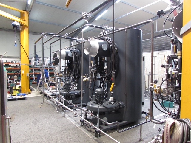 Industrial boiler equipment and piping
